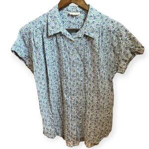 Jane & DeLancey Blue Floral Blouse